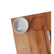 Petisqueira 28,5cm madeira com 1 cumbuca 